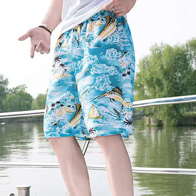 

Fashion Breathable Summer Beach Pants Men's Casual Five-Point Shorts Quick-Drying Plus Size Big Swimming Trunks Unisex Clothing