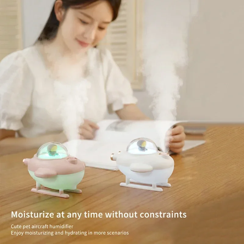 Новый красочный и милый мини-увлажнитель для самолетов для домашних животных, портативный 220 мл, высокая емкость тумана, увлажнитель для самолетов для домашних животных для настольного компьютера в спальне