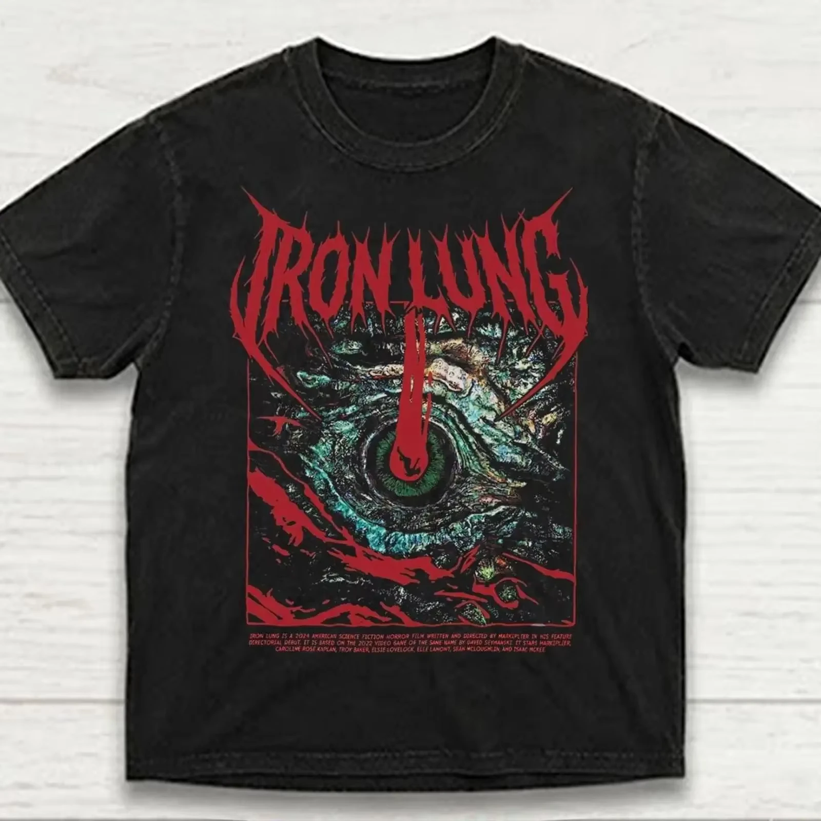 Iron Lung Markiplier Horror Game Graphic T‑shirt Unisex Vintage Washed Deep‑Sea Theme Cotton Short Sleeve Streetwear Tops