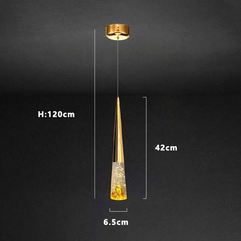 All copper light luxury crystal chandelier single head minimalist commercial residential apartment Nordic light luxury restauran