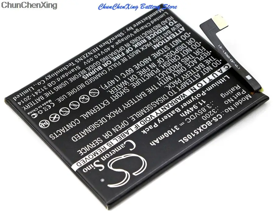 Cameron Sino 3100mAh Battery 3200 for BQ Aquaris X5 Plus