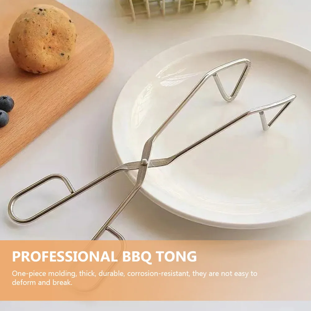 

2Pcs Stainless Steel Food Tong Multi function BBQ Tongs Camping Grill Household Pliers Ergonomic Design Anti slip