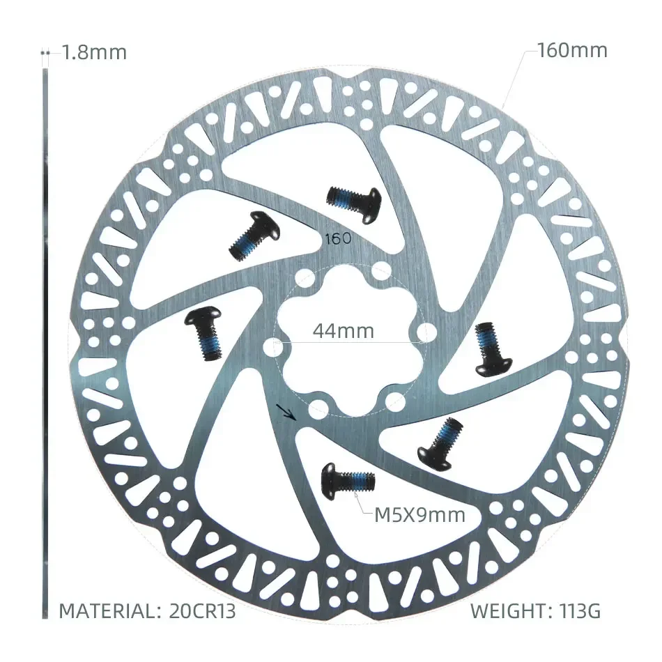 Novo 6 polegada 160 disco de freio hidráulico scooter elétrico rotor aço zoom acessórios para mtb bicicleta montanha estrada ciclismo almofadas