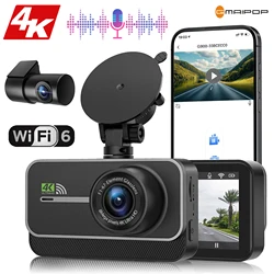 4K WiFi Dual Dash Cam Real 4K Optional rear/ cabin cam Installation 3