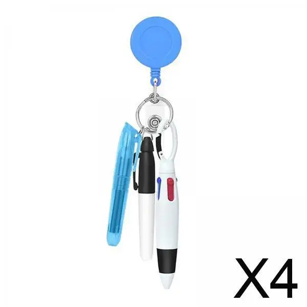 

4x Nurse Retractable Holder Nurse Shuttle Pen Party Favor Portable Nurses Day Gift Nurse Pen Nursing Clips