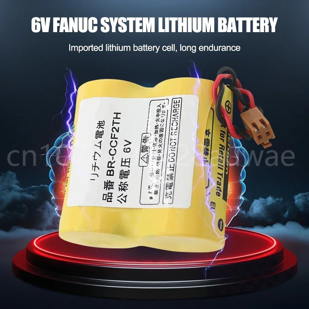 5PCS BR-CCF2TH Original 6V 5000mah Lithium Batteries with W/2P Plug for CNC Machine Tools PLC FANUC Systems