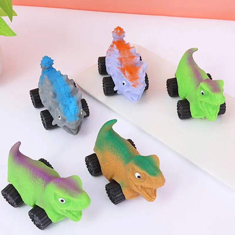 Squish Toys Cute Dinosaur Car Anti-Stress Toy Bumper Car Toys Slow Rebound Sensory Fidget Stress Relief Pinch Toys Squeezing