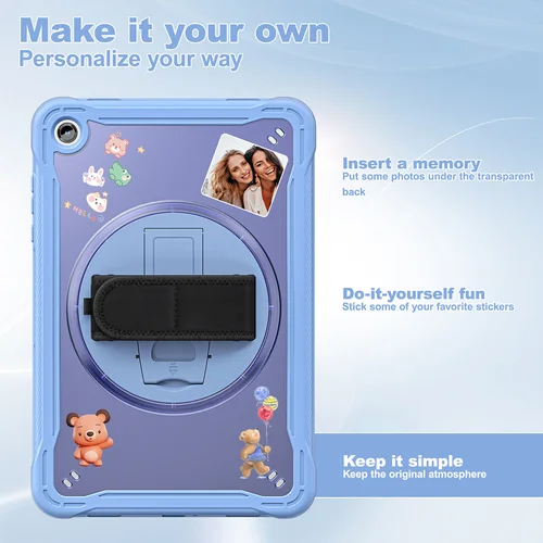 Imagen 2 del producto Funda para tableta Samsung Galaxy Tab A11 8,7 ""X130 A11 Plus X230 S11"" X730 2025 Funda con soporte y mango giratorio de 360 grados