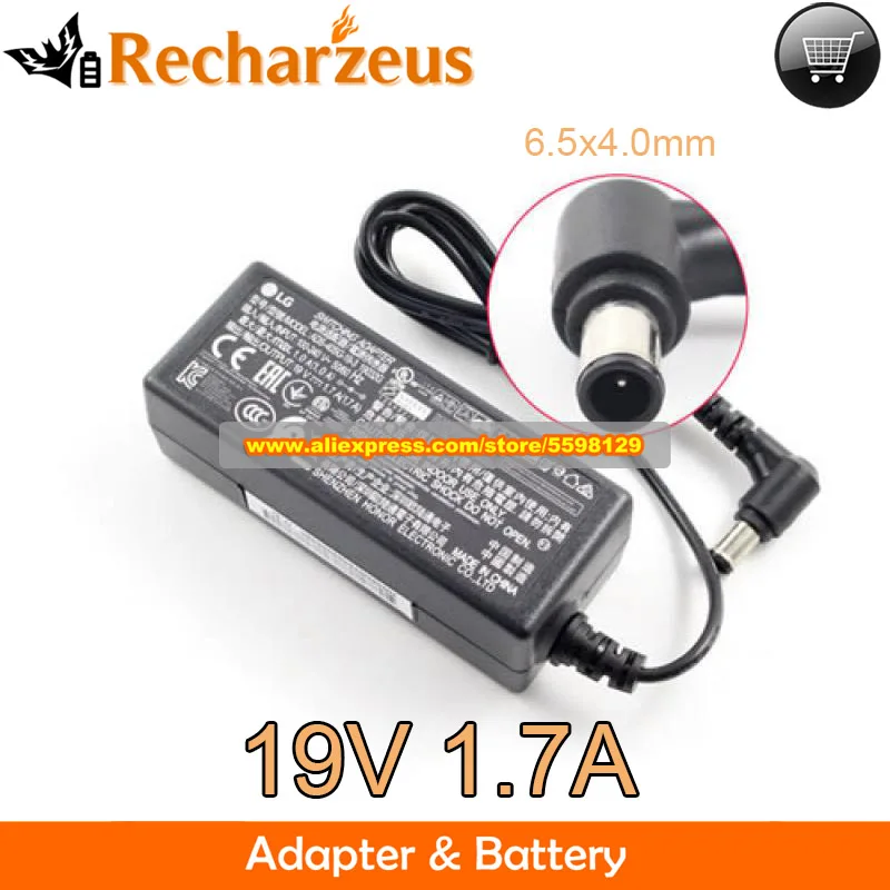 Genuine 19V 1.7A Adapter ADS-40FSG ADS-40SG-19-3 LCAP16A-A Charger For LG SCREEN 22TK410V-PZ TV FLATRON E2351 27MP65HQ LG25UM55