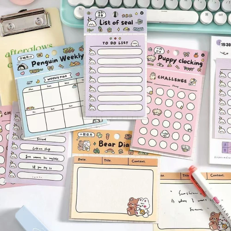 

Kawai Stationery Notes Life Schedule Weekly Plan Korean Students Punch in Tearable Todo Sticky Lovely Memo Pad School Supplies