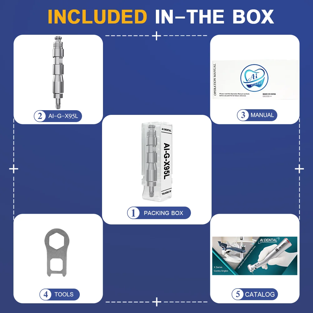 AI-G-X/Z/SG Middle Gear Dental Handpiece Core Parts Multi Ratio Drive Shaft Low Speed Series Renovation Dentistry Tools