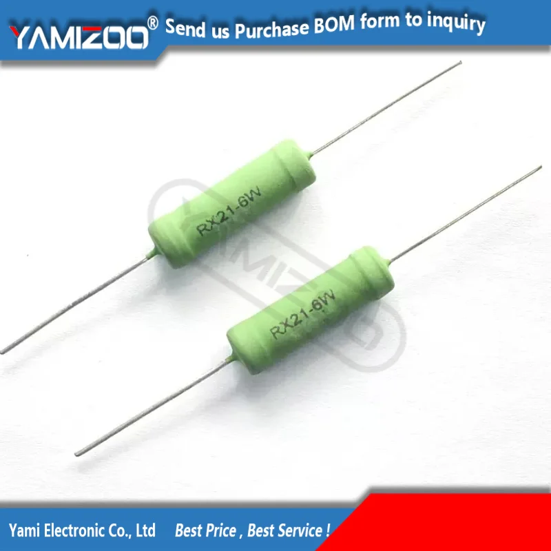 5PCS RX21 Wirewound Resistor 3W 0.01R- 1K 0.22R 0.33R 0.47R 1R 2.2R 3.3R 4.7R 0.1 Ohm Flat Wire Heat Dissipation Power Resistor