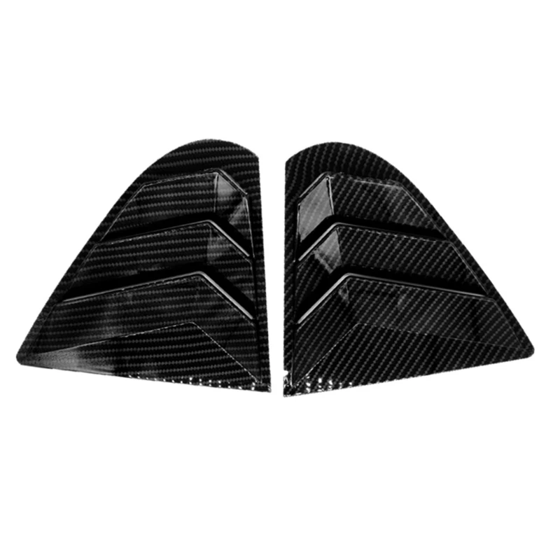 

2x Exterior Car Rear Window Shutter Blinds Cover Sticker Carbon Fiber For Lancer