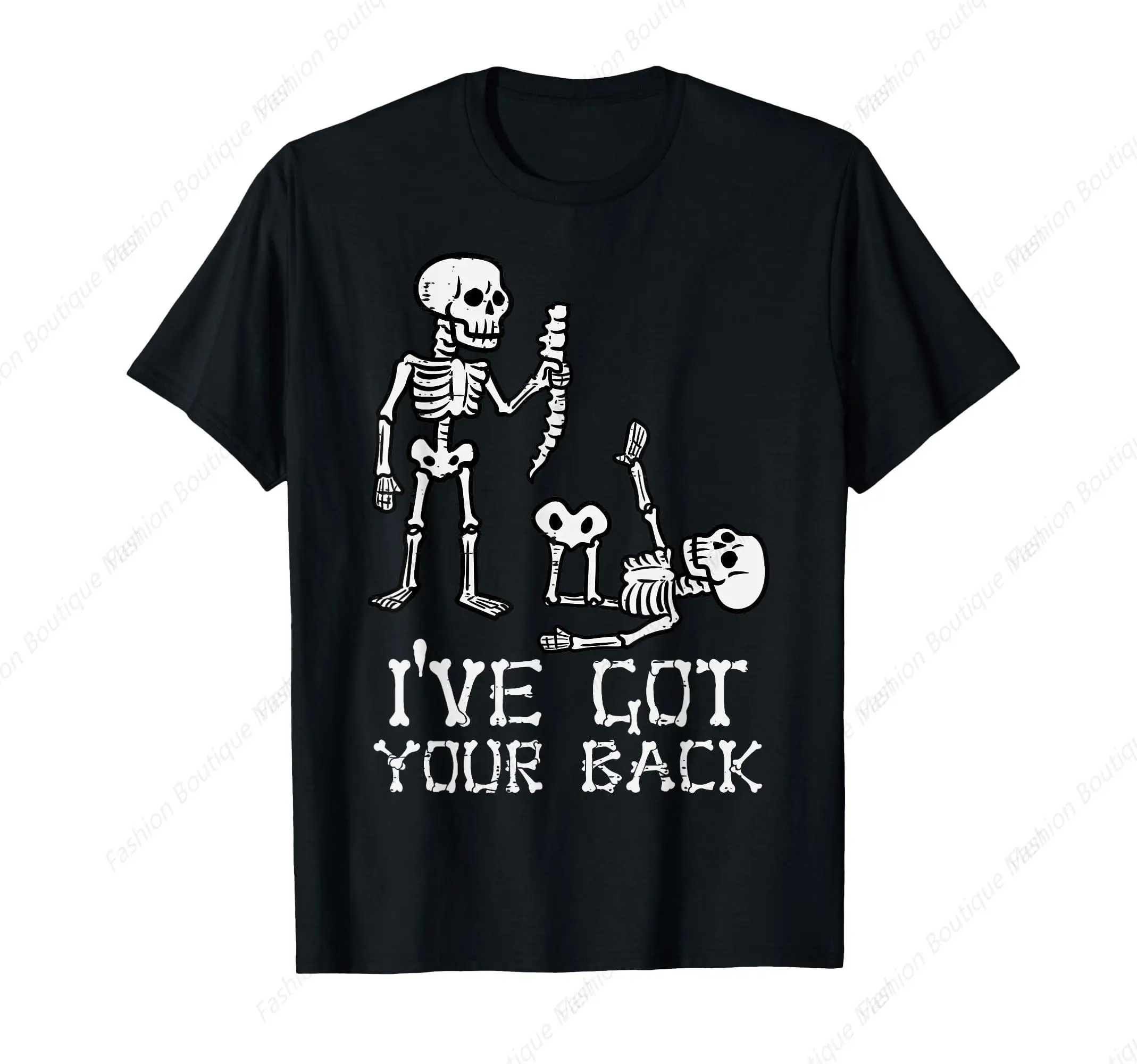 Funny Halloween Skeletons Ive Got Your Back Costume Men Women T-Shirt Cotton Shirt Street-wear Graphic Tees