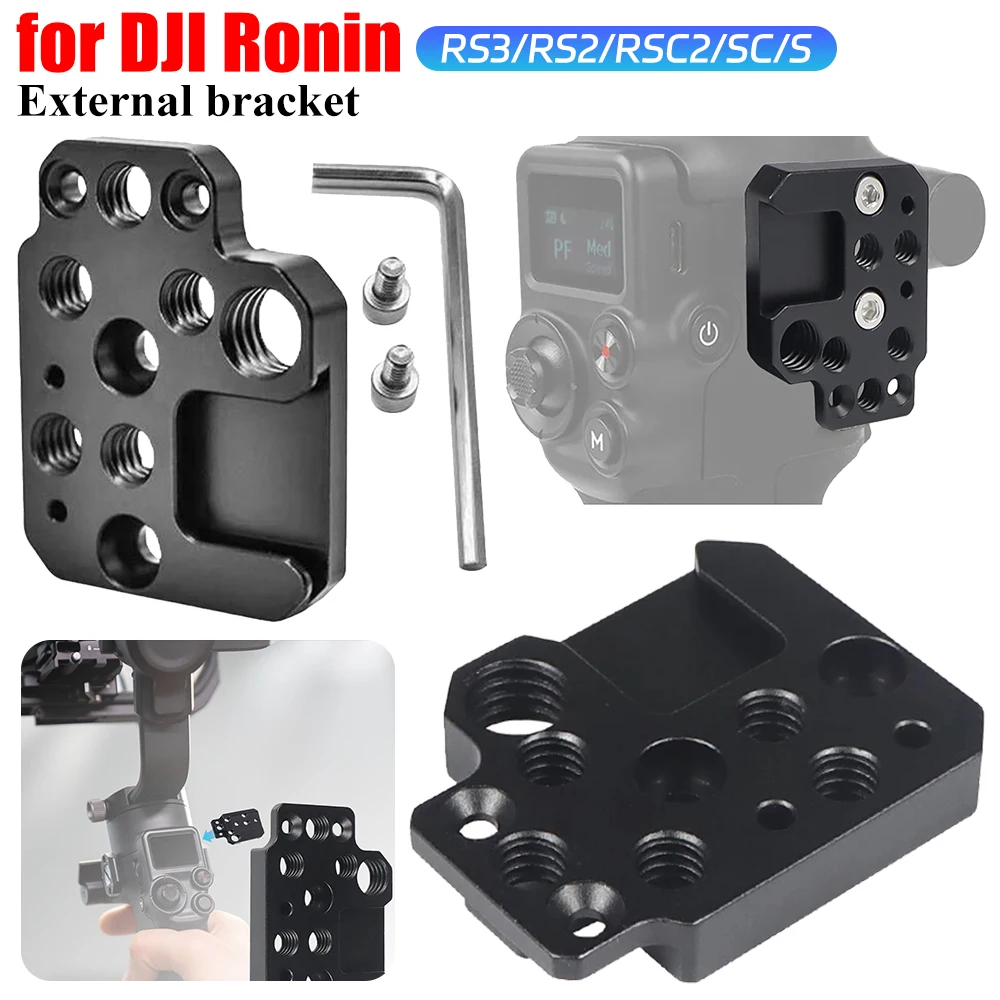 Adapter Board Extension 1/4 3/8inch Hole Cold Shoe Stabilizer Extension Plate for DJI Ronin RS3/RS2/RSC2/SC/S Gimbal Mount Plate