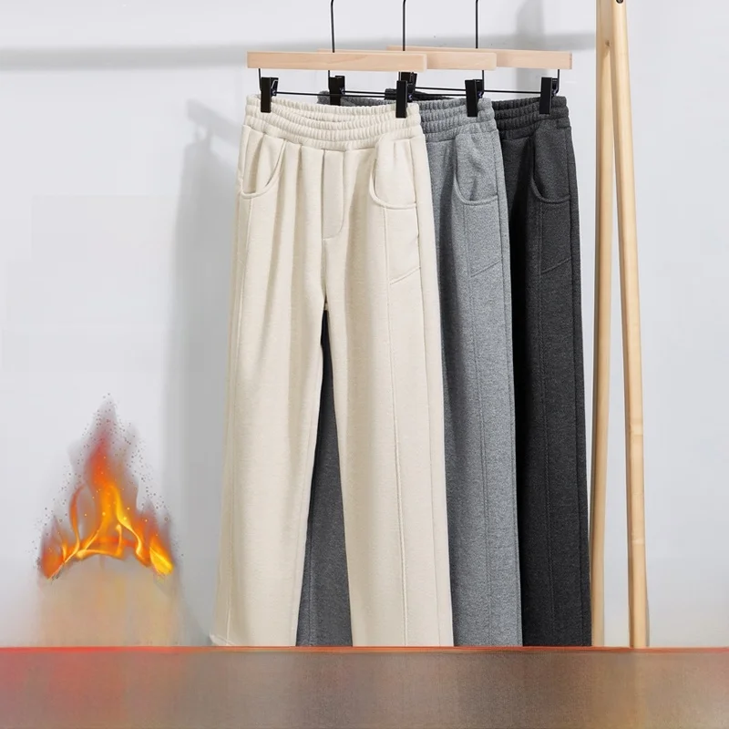 

Настоятельно рекомендуемые мужские зимние модные спортивные прямые повседневные спортивные штаны, теплые брюки из смеси шерсти Thiened Fce