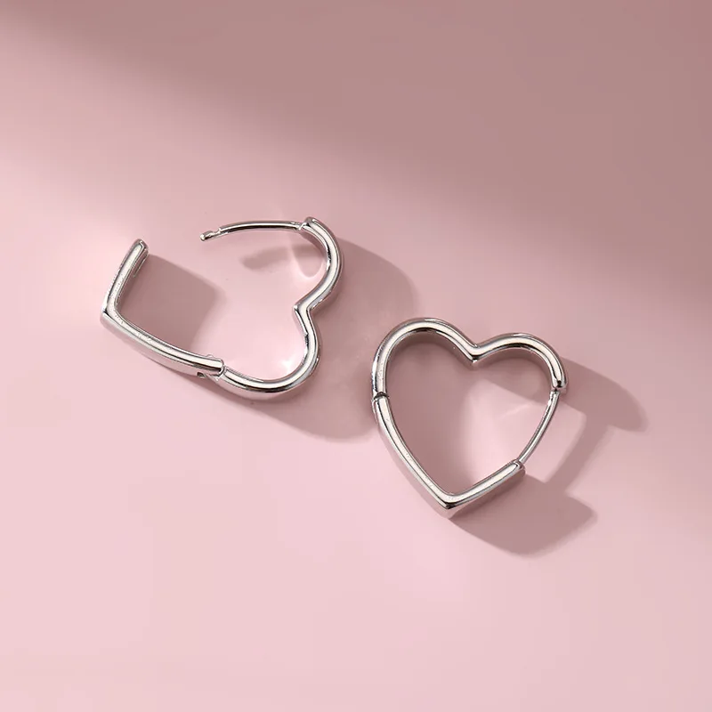925 Sterling Silber Herz-Ohrringe für Frauen, Schlichte Elegante Hochzeitsschmuck-Accessoires – Detail 4