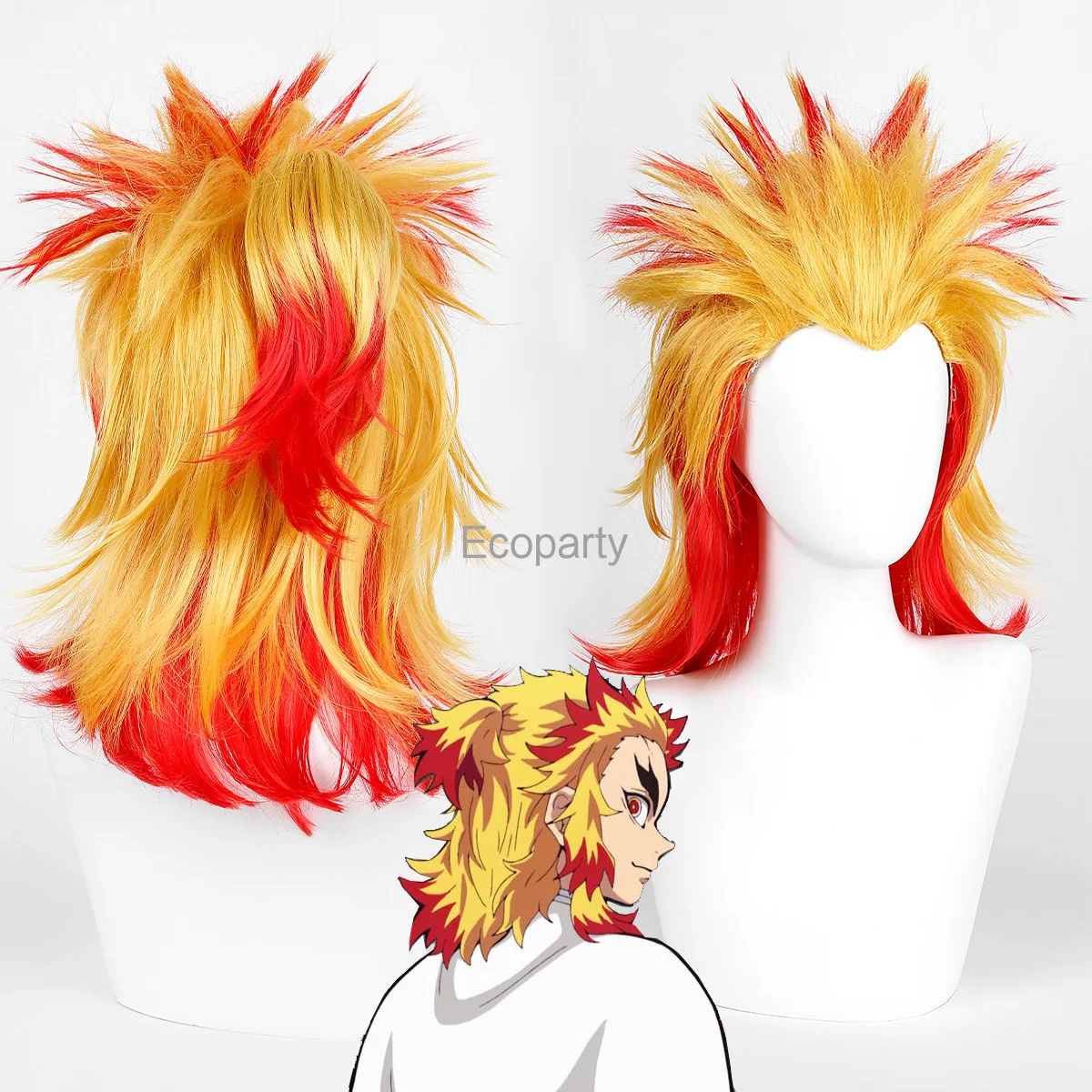 

Anime Wig Ghost Extinction Blade Purgatory Apricot Shouro Yellow-red Gradient Cosplay Wig Heat Resistant Synthetic Hair