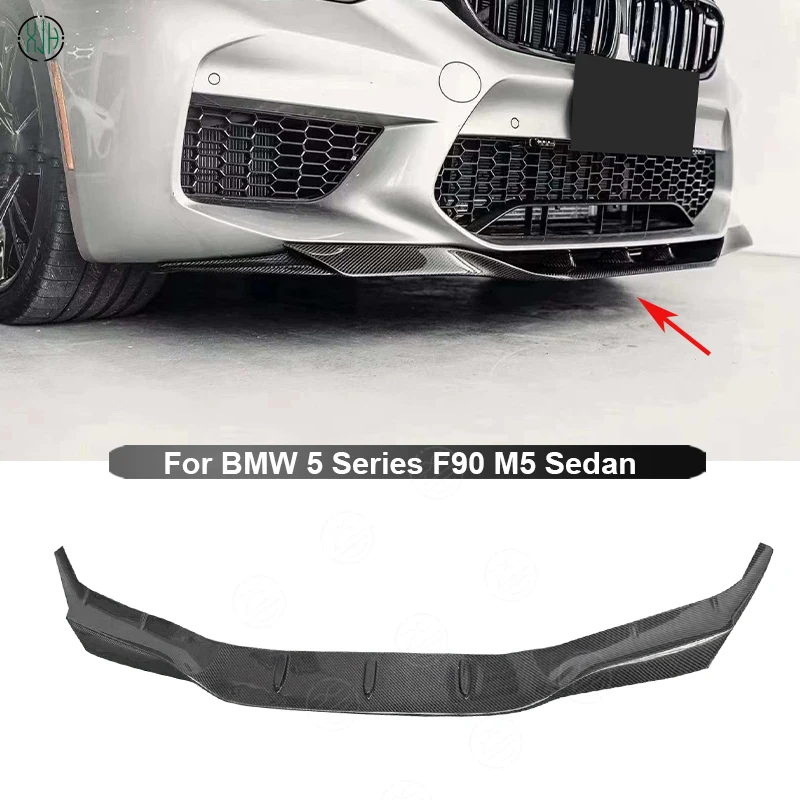 For BMW 5 Series F90 M5 Sedan 2018 - 2020 Carbon Fiber Car Front Bumper Splitter Front Lip Chin Spoiler Diffuser Parts PK style