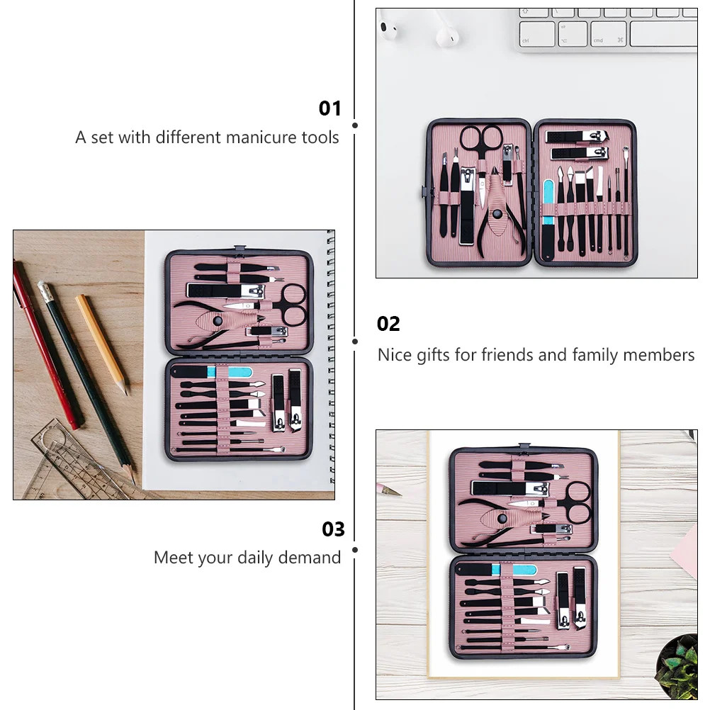 ชุดอุปกรณ์ทำเล็บมือและเล็บเท้า 1 ชุด ทำจากสแตนเลส ชุดกรรไกรตัดเล็บแบบพกพา สำหรับมืออาชีพ