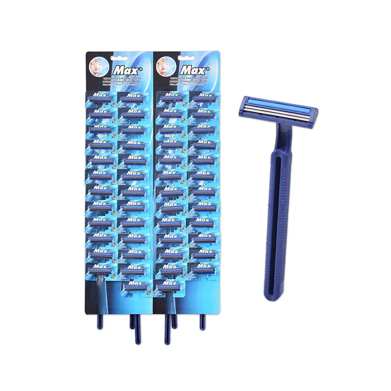 ماكينة حلاقة يدوية للرجال مكونة من طبقتين محمولة متعددة الوظائف برأس شفرة ثابتة من الفولاذ المقاوم للصدأ يمكن التخلص منها أداة راقية