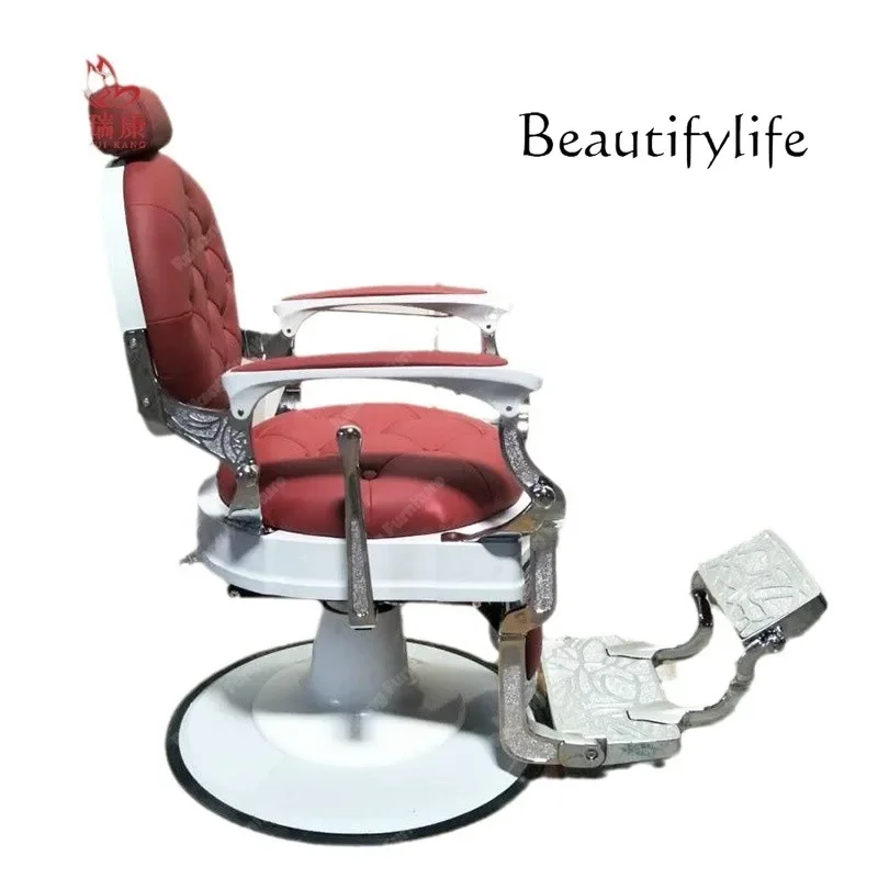 

Barber Chair Salon Retro Oil Head Salon Chair Reclining Scraping Chair Hair Salon Hair Cutting