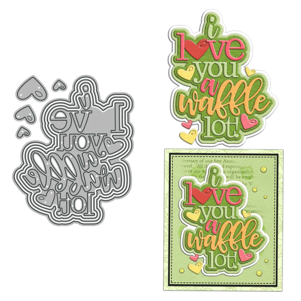 MangoCraft I Love You A Wallle Lot Cutting Dies Valentine\'s Day DIY Scrapbooking Supplies Metal Dies Knife Mold For Cards Albums