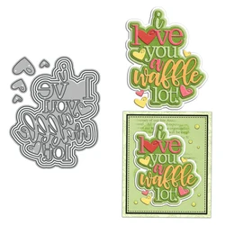 MangoCraft I Love You A Wallle Lot Cutting Dies Valentine's Day DIY Scrapbooking Supplies Metal Dies Knife Mold For Cards Albums