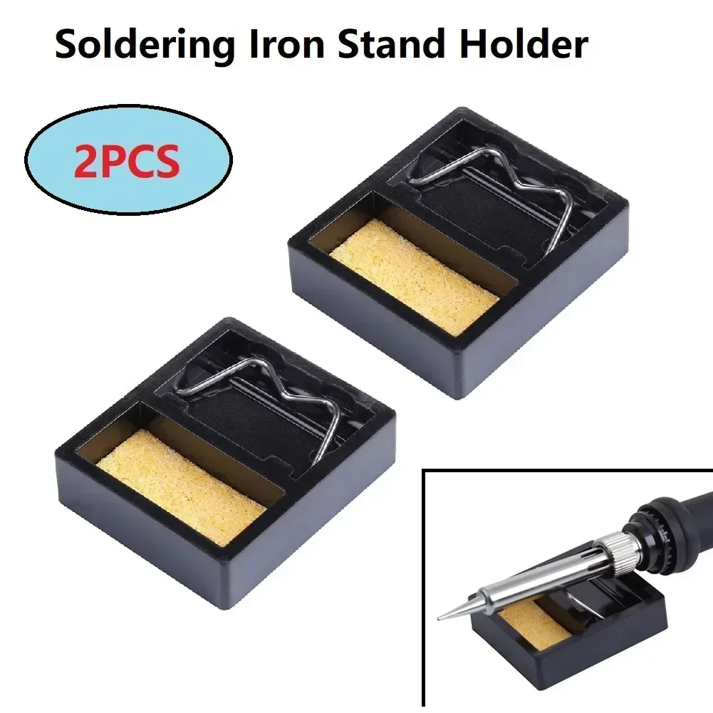 2pcs Electric Soldering Iron Stand Holder Metal Pads High Temperature Support Station Solder Sponge Soldering Iron Clean