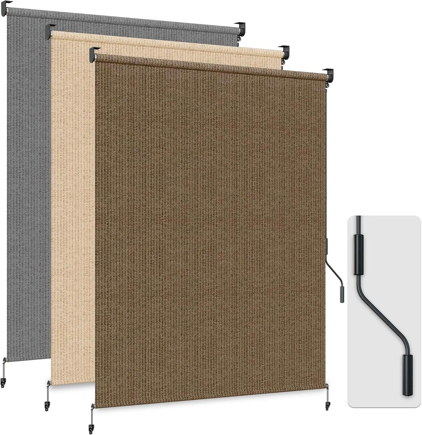 6x6 ft Cordless Roller Shade for Patio, Waterproof UV Block, Easy Install