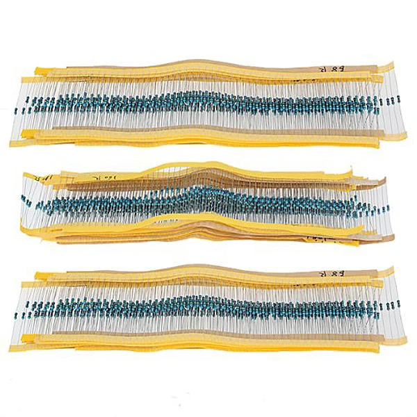 

2500 Pcs Metal Film Resistor Assortment Kit Fixed Assorted Resistors Kits Power