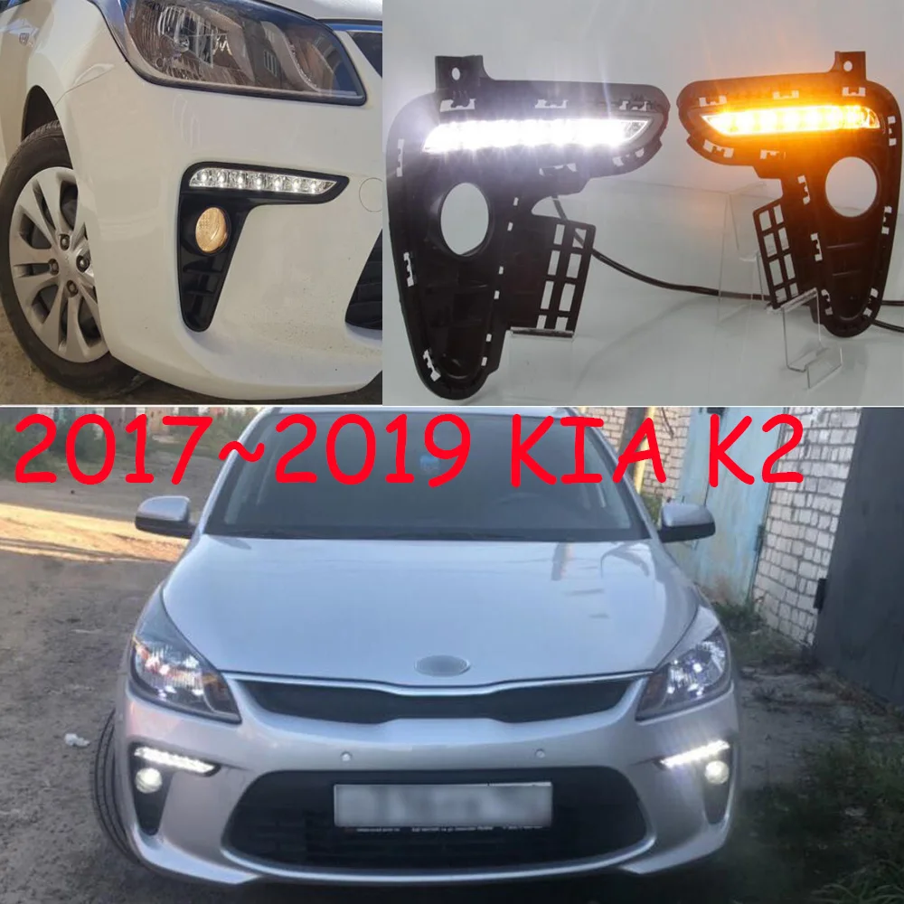 

car accessories bumper headlight for KIA RIO K2 daytime light 2017~2019y motor DRL LED auto headlamp for fog light