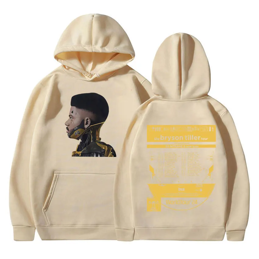 Rapper Bryson Tiller Bta World Tour 2024 Nieuwe Hoodie Heren Hiphop Vintage Pullover Sweatshirt Casual Oversized Streetwear Met Capuchon