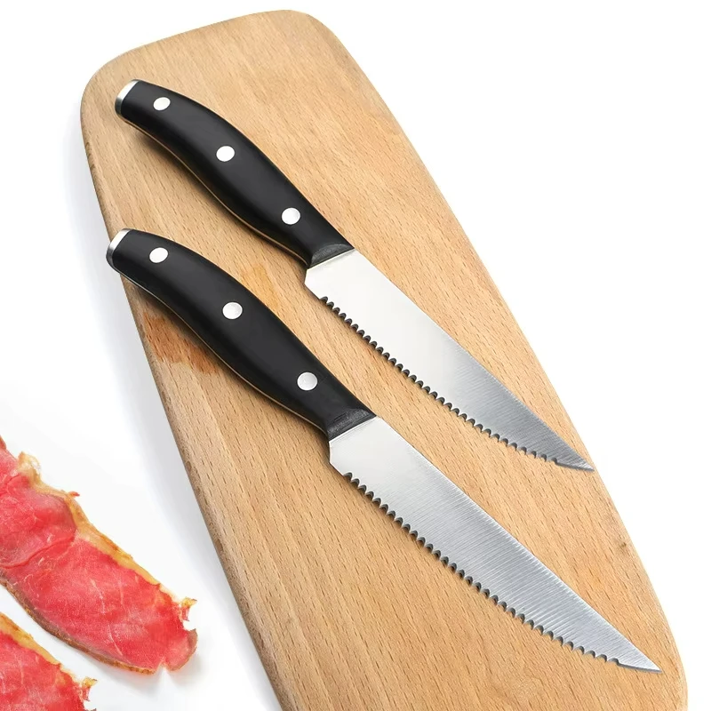 2 PCS Steak Knife Set Quality Stainless Steel Kitchen Knives Sharp Dinner Professional Table Tools Chef Recommended Steak Knives