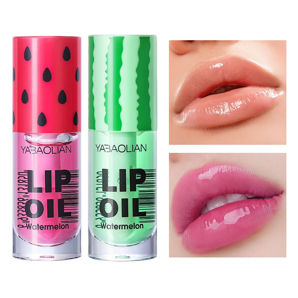 Wassermelonen-Temperatur-Farbwechsel-Lippenöl Feuchtigkeitsspendender Spiegel-Lipgloss Volumen-Gebender Nicht-Klebriger Feuchtigkeitsspendender Lippen-Tint Lippenpflege Täglich