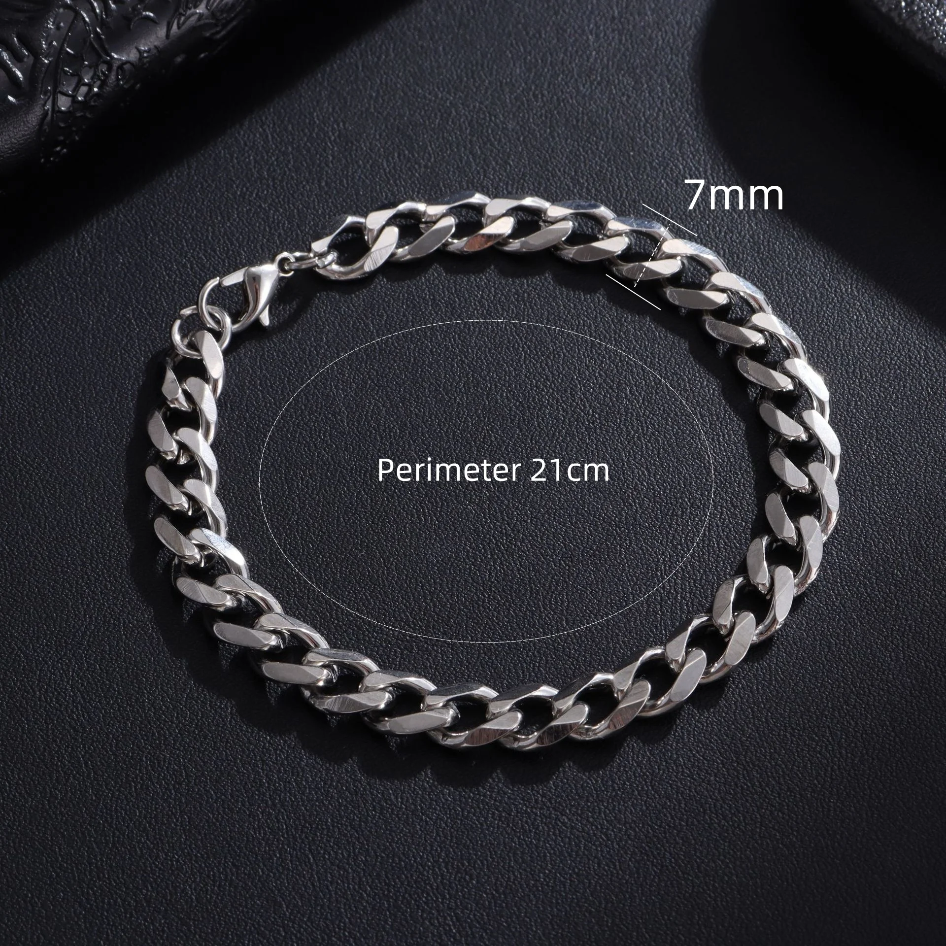 3/5/7/9mm Polished Stainless Steel Cuban Link Bracelet Silver Tone Waterproof Anti Tarnish Trendy Classic Hip Hop Stackable Unisex Jewelry Daily Club Holiday Gift For Men Women