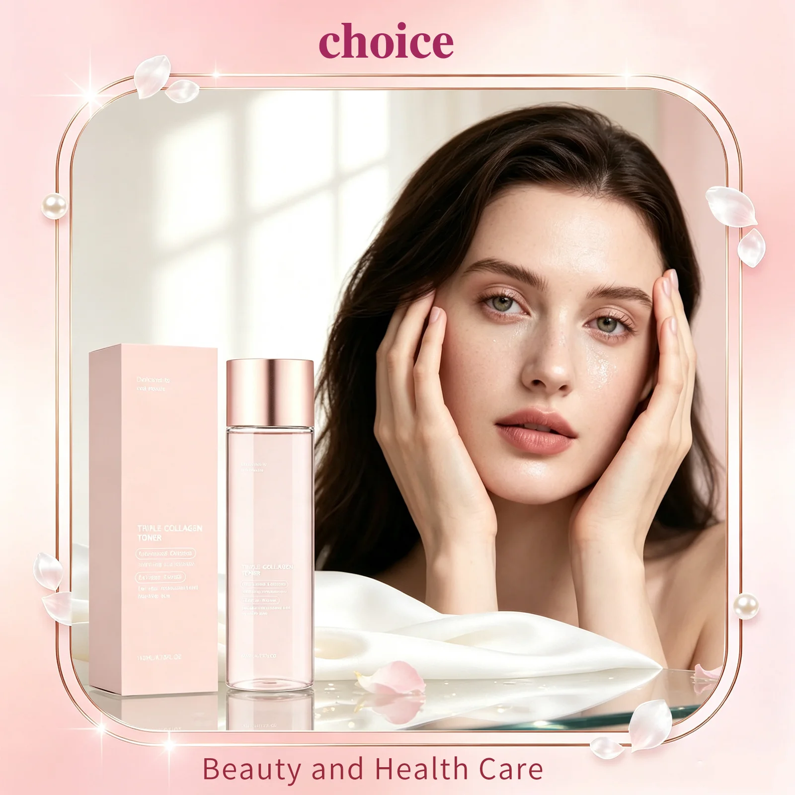 Triple Collagen Toner Moisturizing Watery Non‑Sticky Texture Hydrating Nourishing Skin Care Refreshing Large Capacity Face Toner