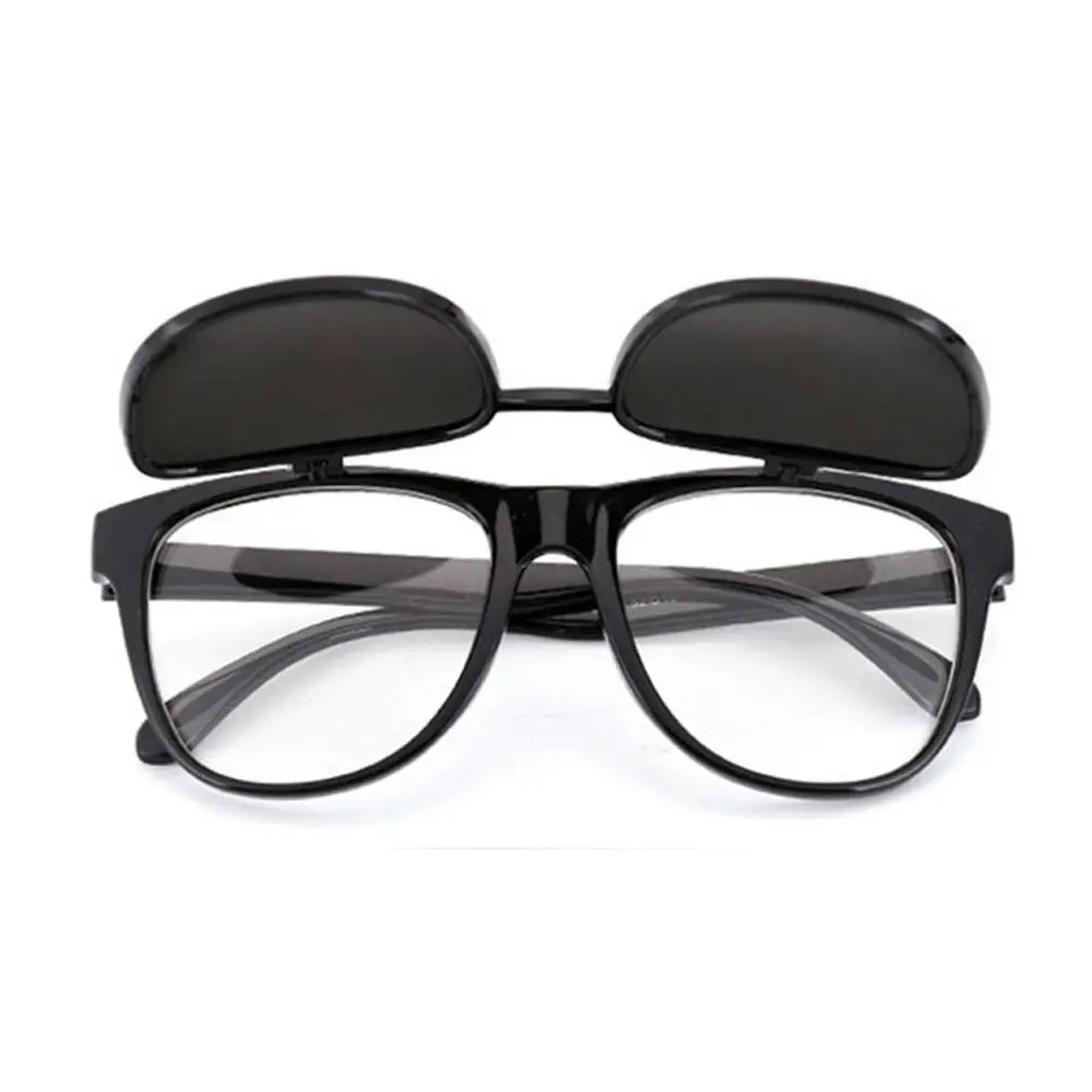 Black Double Layer Flip Cover Protect Glasses 15*5*4cm/5.9*1.97*1.57 Polycarbonate Lenses. Welding Glasses Goggles Welding