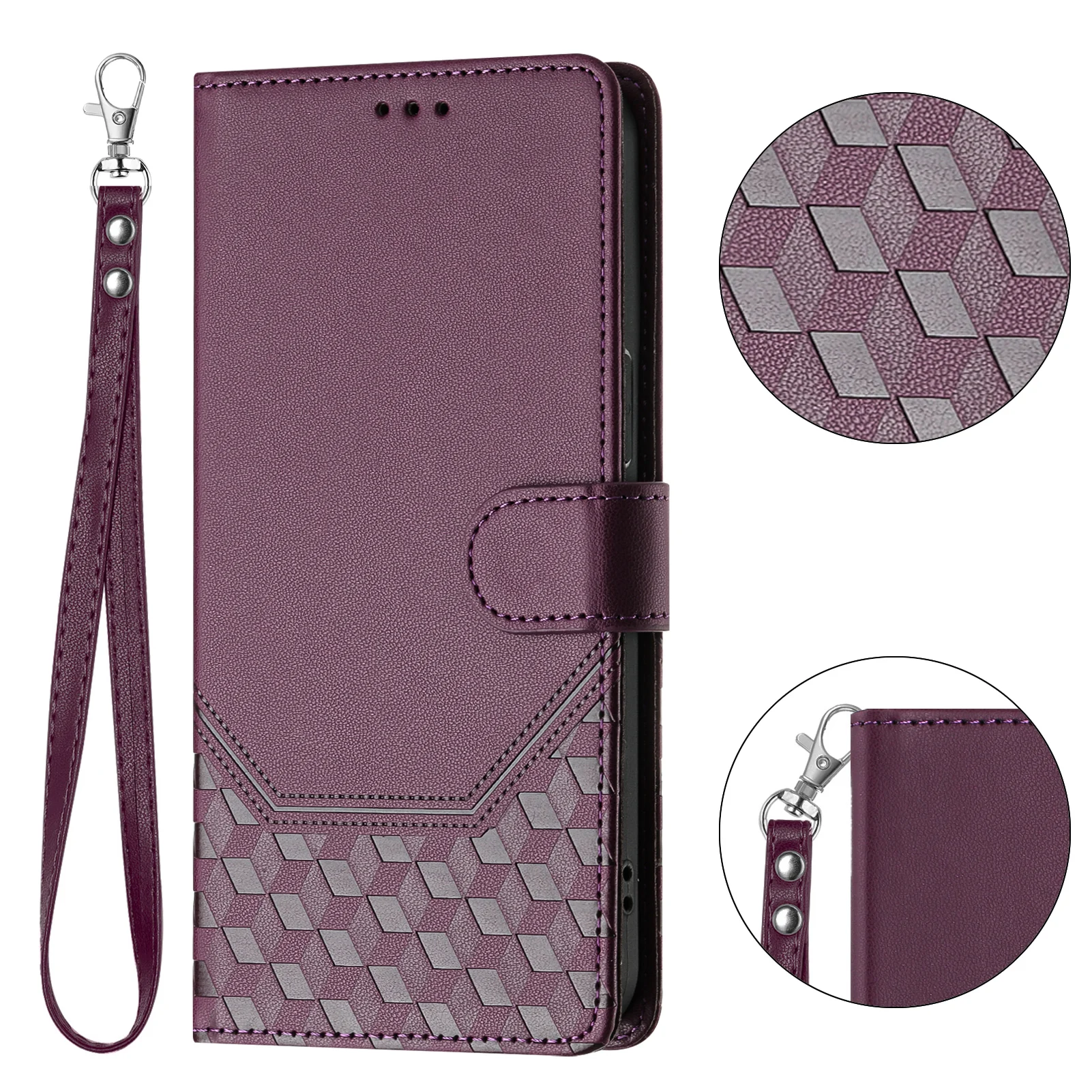 Crossbody Wallet Case For OPPO Realme C67 C65 C63 C61 C55 C53 C51 C33 C30 C25 C21 C20 C15 C12 Leather Lanyard 3 Card Slots Cover