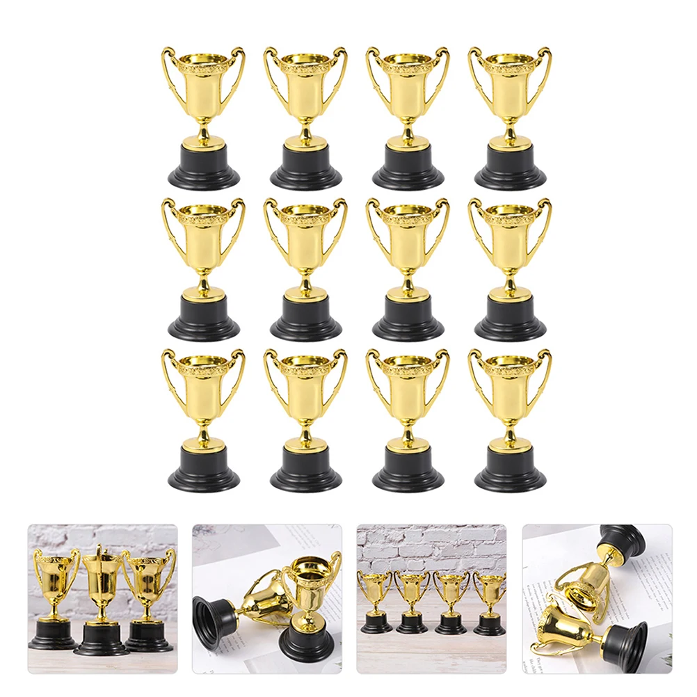 

10 Pcs Delicate Small Trophy Plastic Gold Awards Puzzle Birthday Easter Games Cups