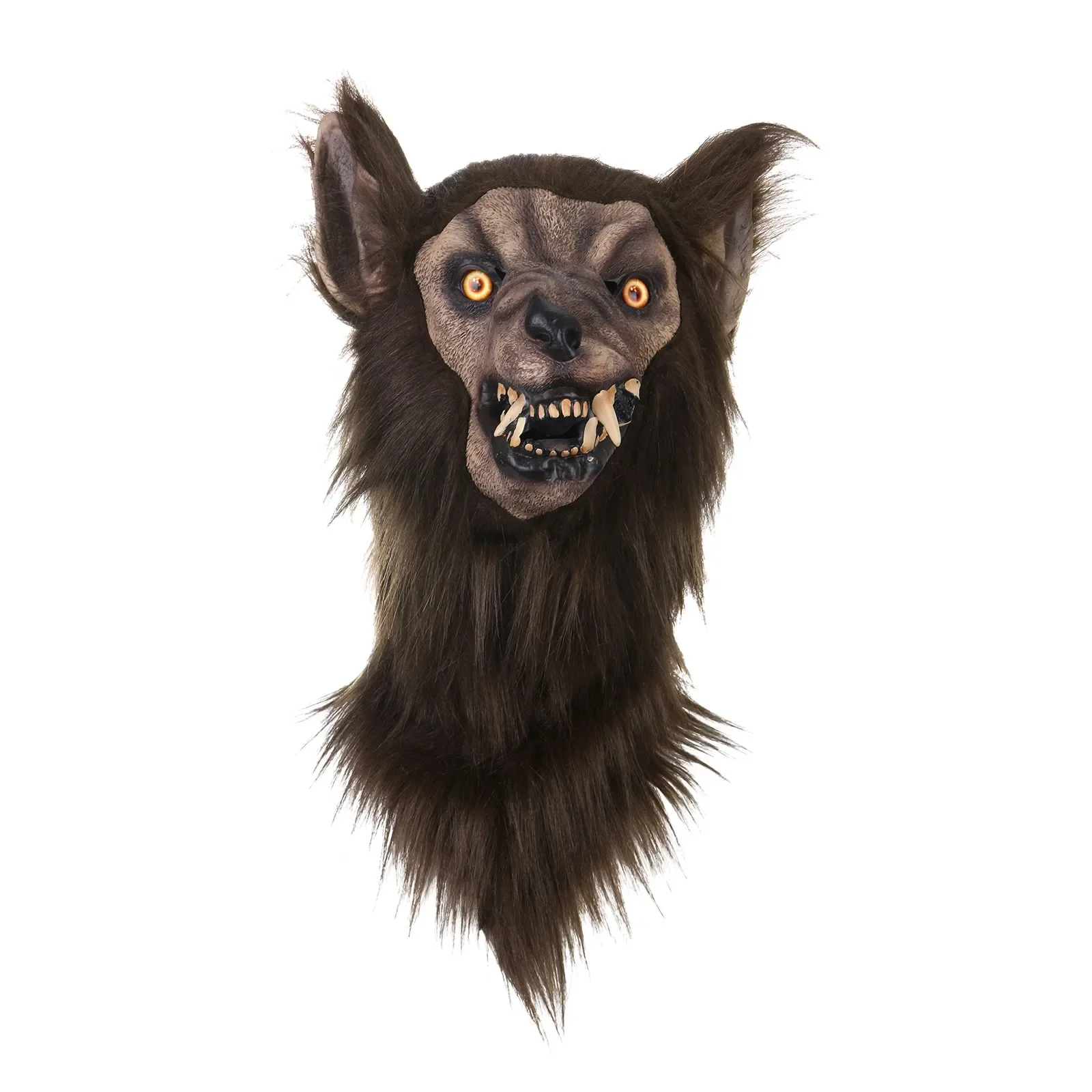 Animal Wolf Latex Mask Werewolf Light-up Realistic And Fierce Carnival Headgear Costume Halloween Cosplay Party Props 2024