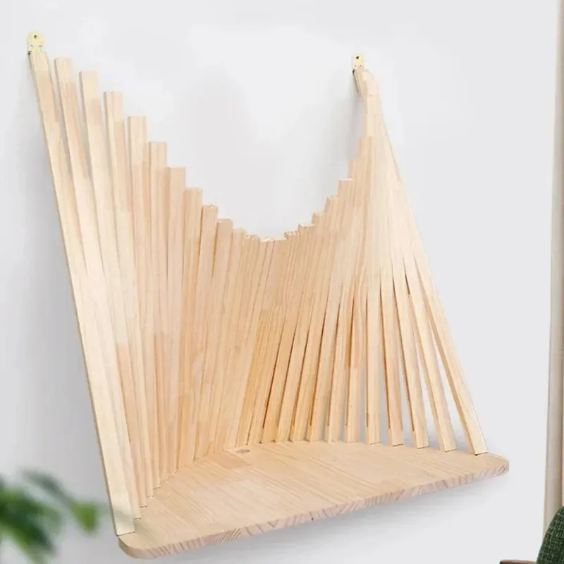 Minimalist Solid Wood Wall Mounted Computer Desk Foldable Space Saving Office Table Creative Design Hanging Desk for Home