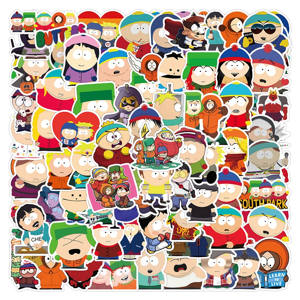 10/30/50/100pcs Funny Anime SouthPark Stickers Cool Cartoon Decals Toys DIY Scrapbook Luggage Phone Fridge Cute Sticker for Kids