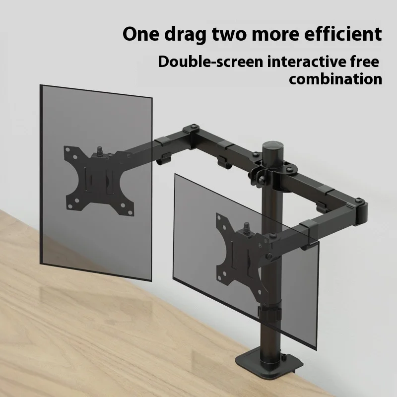 Desktop Convenient Monitor Stand Rotatable No Drilling Computer Screen Lifting Computer Stand Support Arm 15-32 Inches