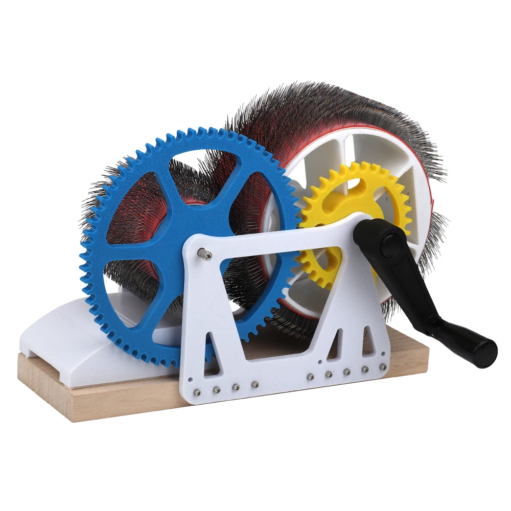 Hand Crank Drum Carder Wool Combing Machine, DIY Felt Making & Yarn Spinning Tool, Quick Wool Blending for Crafters