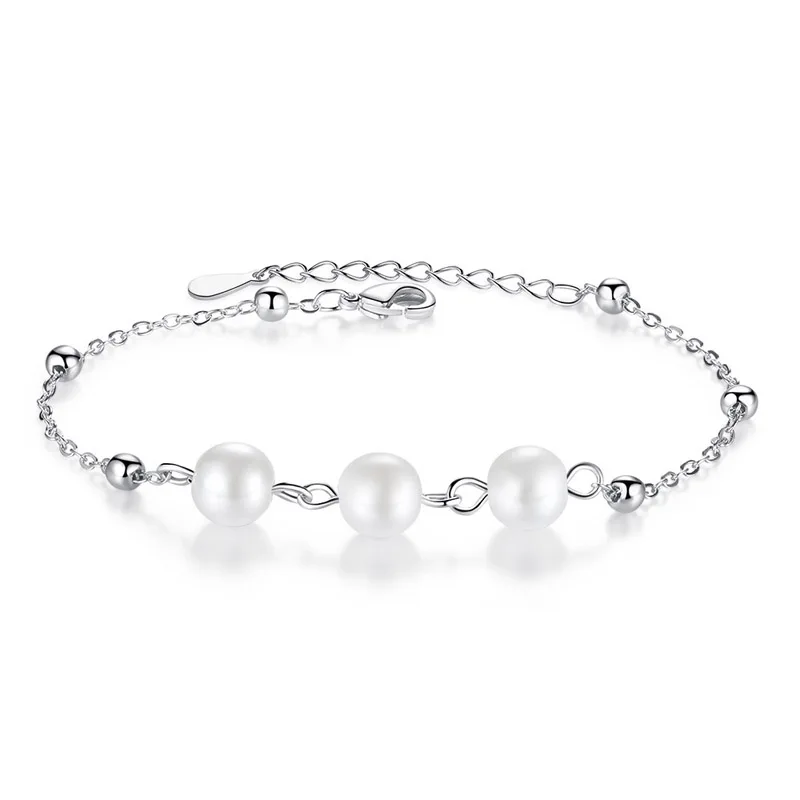 Lucky Orchid Bracelet Globe Beads Stars Pearls for Women Girls Silver Plated Jewelry Gift Lady