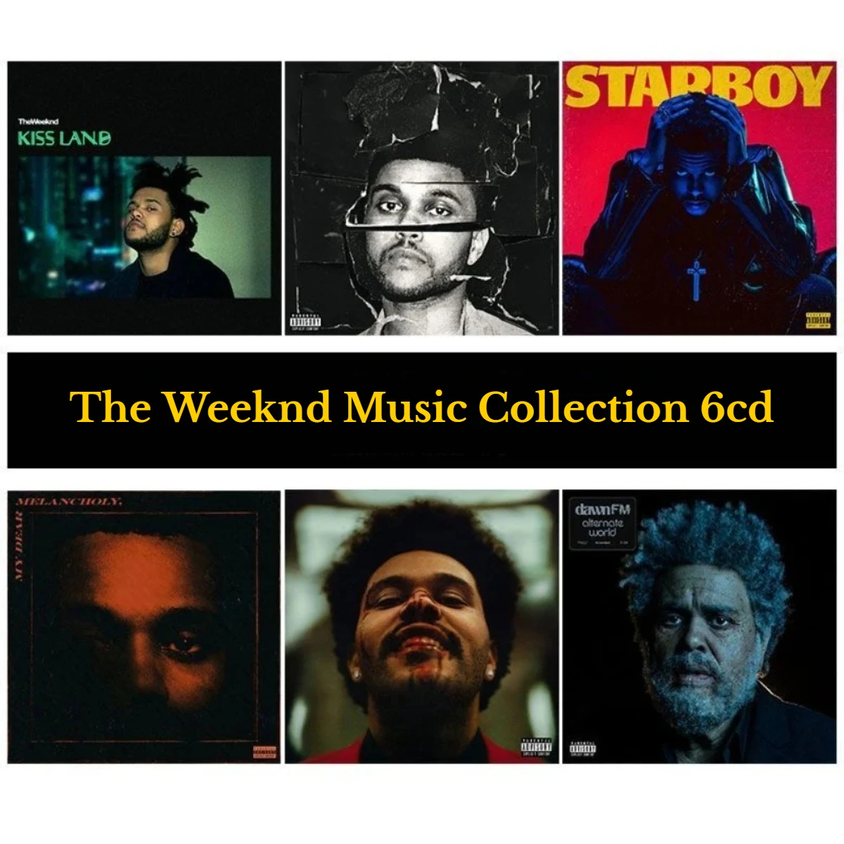 

The Weeknd Greatest Hits 6CD Disc Only No Cover, Western Pop Music Burned CDs for Music Lovers Collection Daily Listening