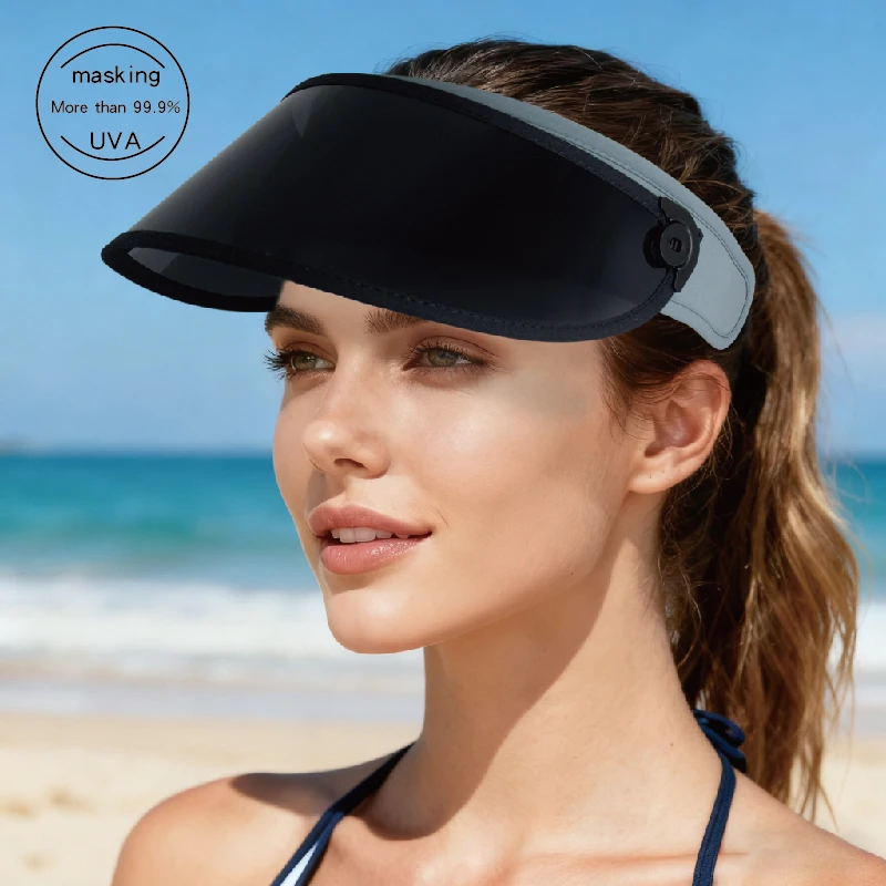 

2026 New Sport Cap Sun Protection 360° Rotating Running Sweatband Blue Wide Brim Hat for Women Men Breathable Beach Accessory