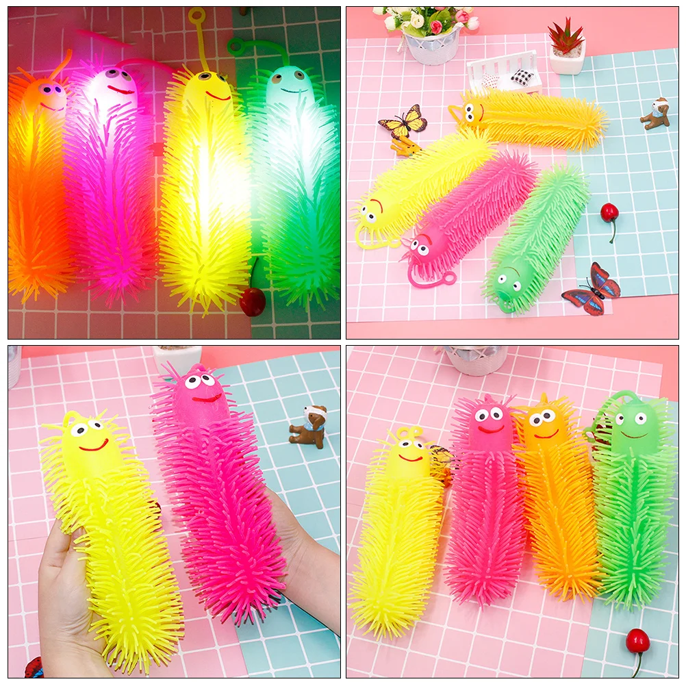 2 Pcs Vent Hairball Caterpillar Fidget Toy Childrens Toys Children’s Caterpillars Squeeze Shine