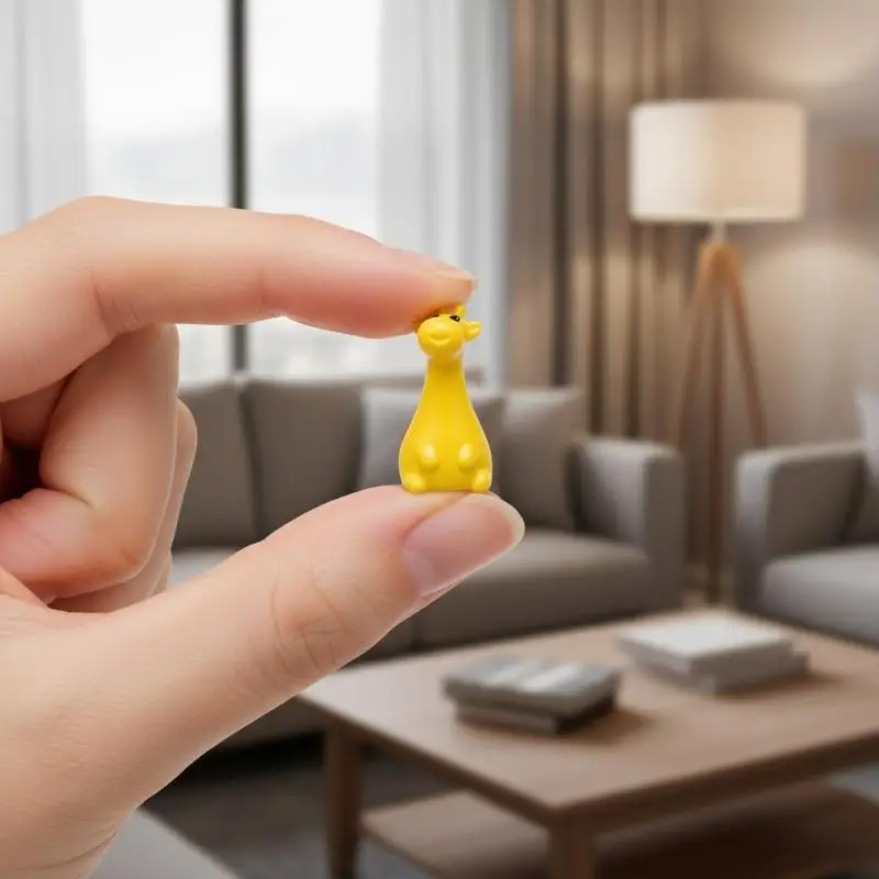 @*Cartoon Mini Resin Giraffe Figurines Creative Cute Ornament for Desktop Car Fairy Garden Home Study Decor